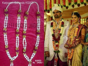 Pellipoolajada_KarpuramGarlands_Guntur: Aromatic Karpuram Garlands for wedding