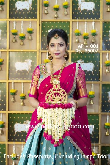 Pellipoolajada_AarthiPlateDecor_Vijayawada: Aarthi plate decor with mallepoovu strands and roses