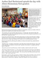 Kids's author Karl Beckstrand speaks to young bibliophiles