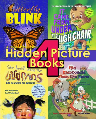 Picture book cover of 4 Hidden Picture Books for Kids: Mysteries, Search-and-Find & Family Fun