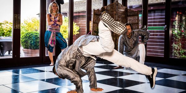 surprise breakdancing bollywood waiters