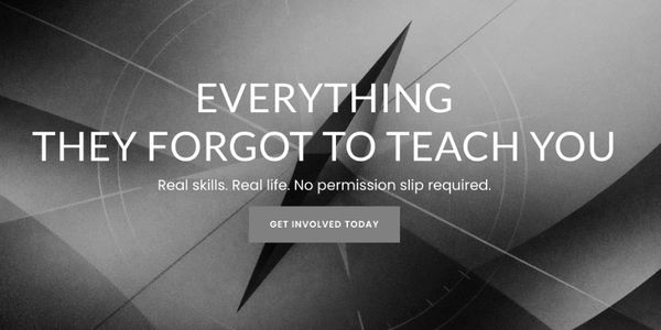 Motivational message encouraging real-life skills.