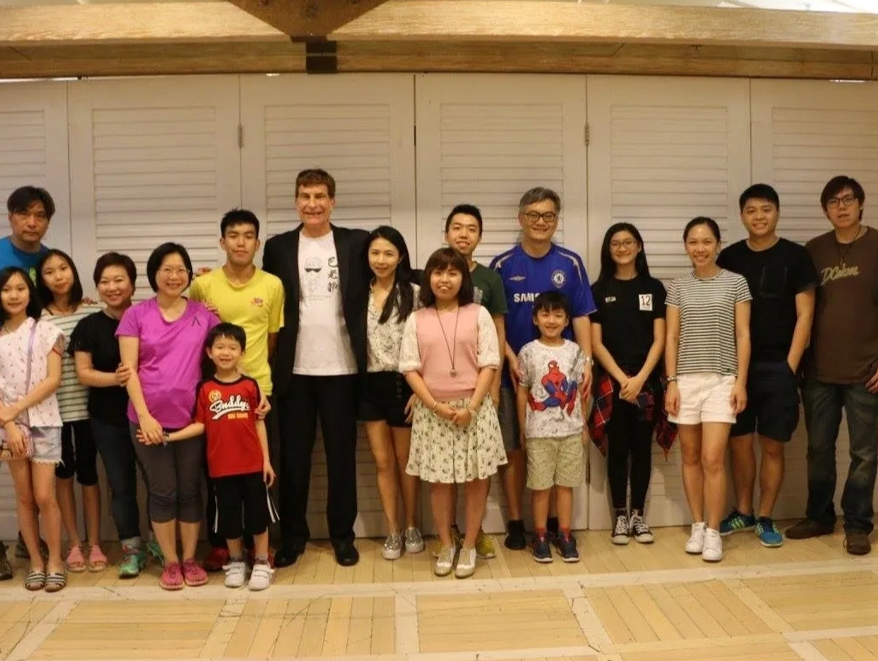Robert Badal with students.