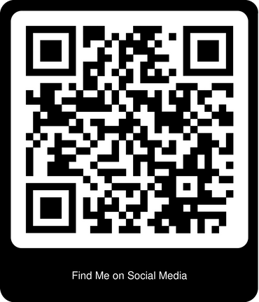A QR code that will transport you to a page with my social media profile links. Follow me there.