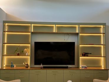 Tape lighting installation in book case
