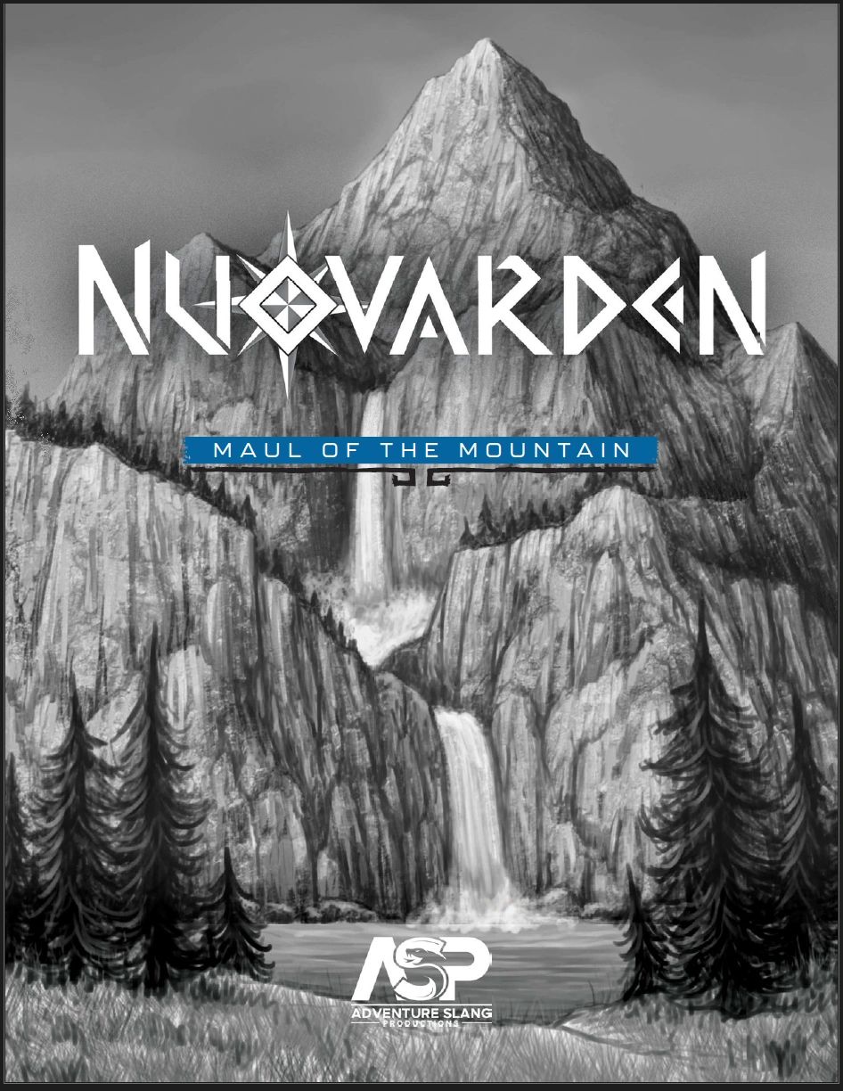Image features a mountain with a two-tier waterfall