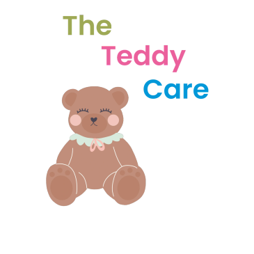 Logo med en bamse og teksten 'The Teddy Care'.
