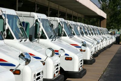 USPS mail trucks.