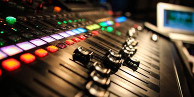 Music studio recording and mixing console