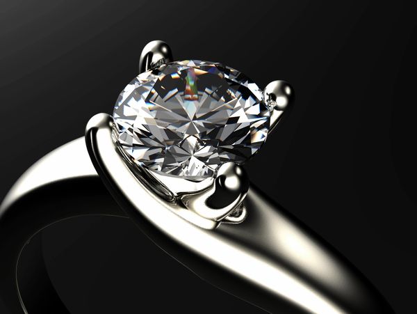 3D rendering of an engagement ring.
