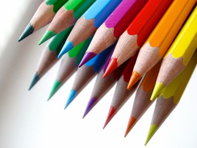 Colored pencils rainbow colors