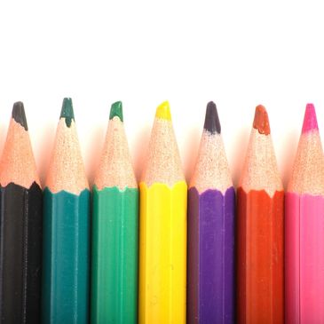 Row of colored pencils