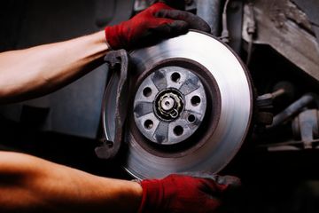 inspecting brake rotor