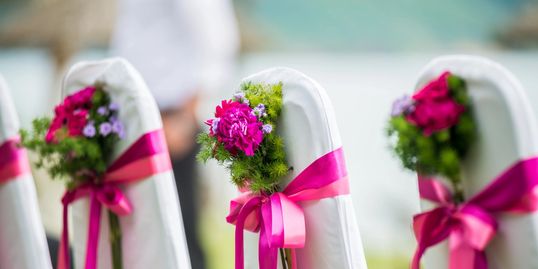wedding flowers, guest chairs, flowers to decorate your wedding