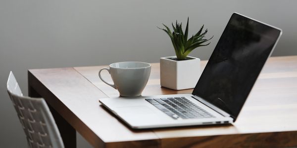 Laptop on a table.