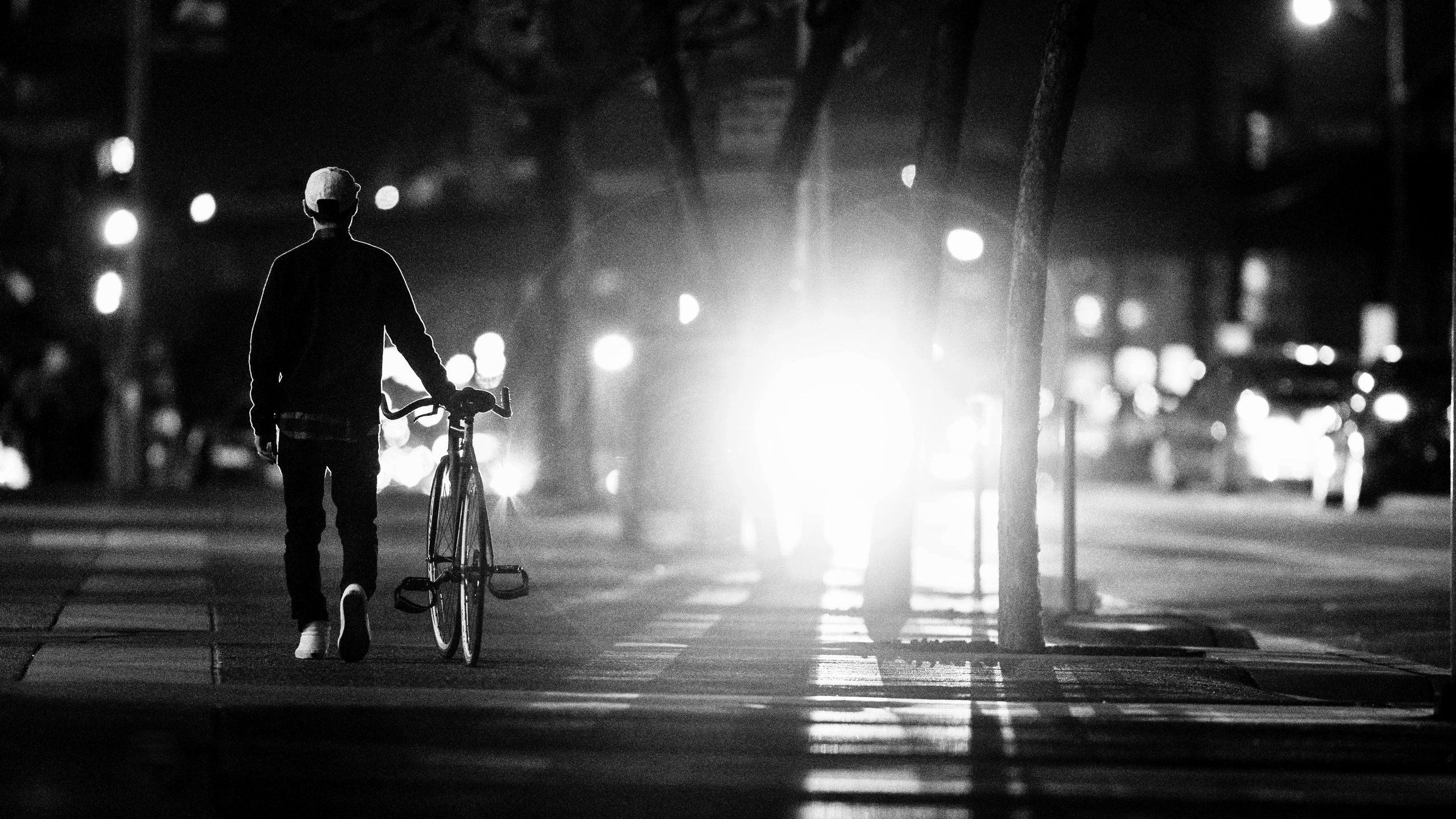 Man walking with bike