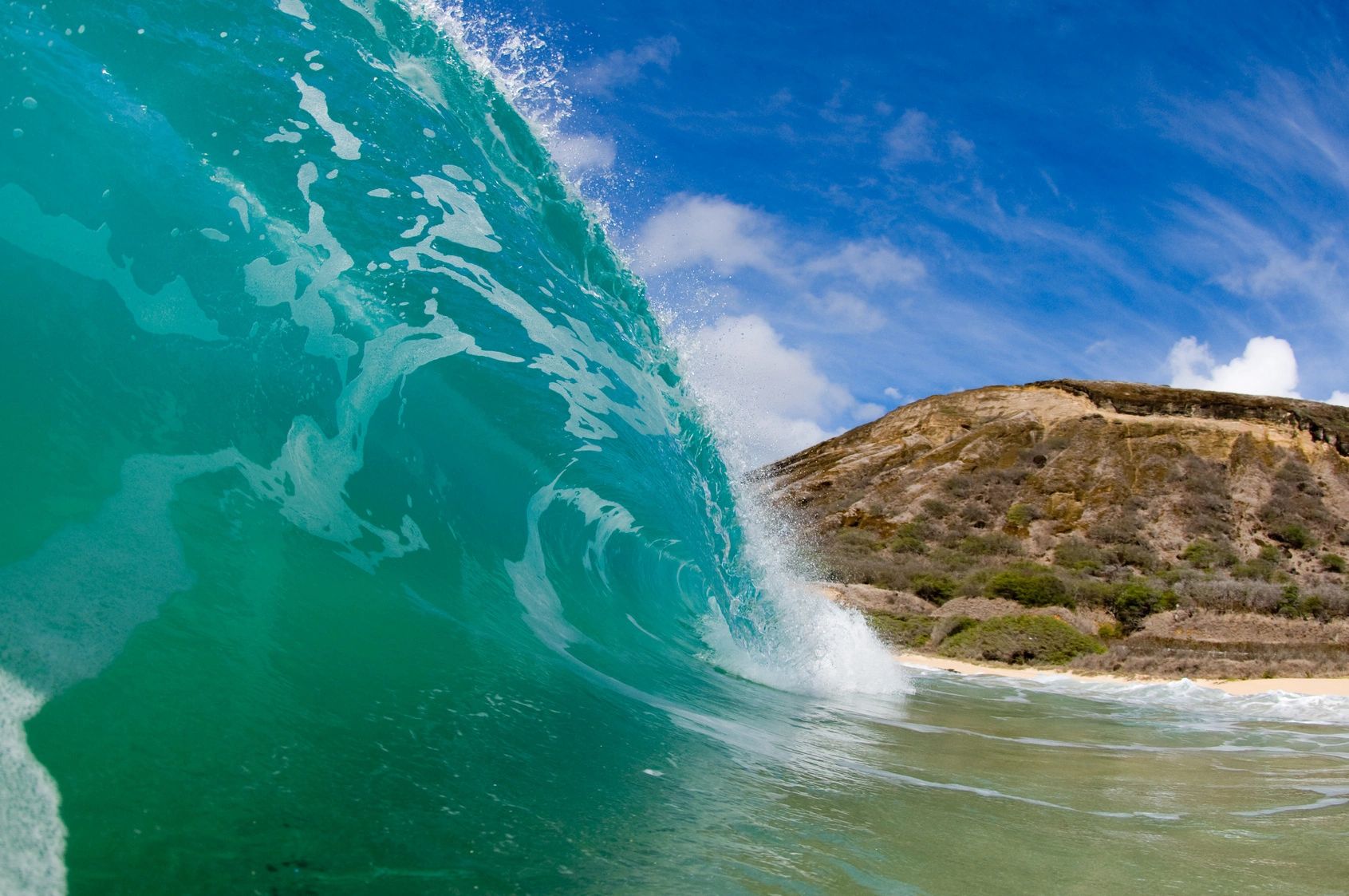 Wave breaking on the Maui coast.
