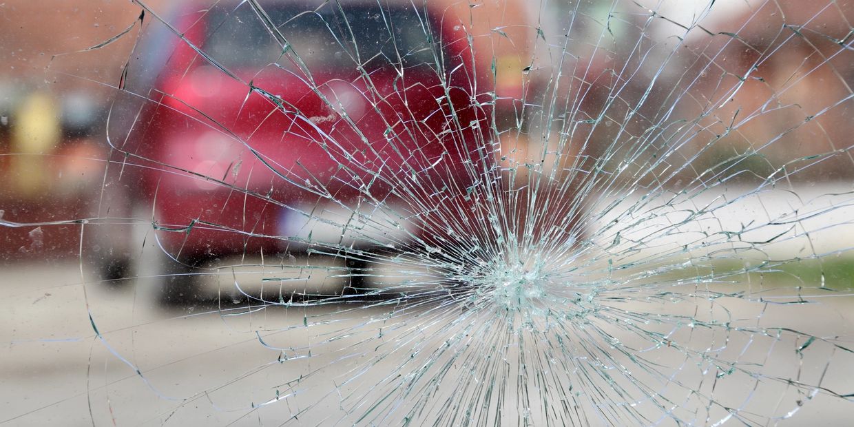 Damaged auto glass