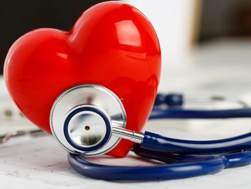 Red Heart with Blue Stethoscope