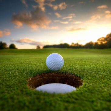 golf ball on edge of hole
