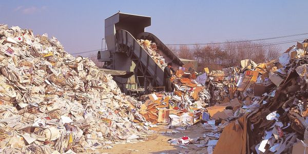 A garbage pile in the dump