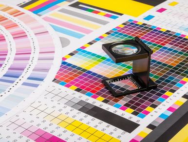 Magnifying glass on full color printing