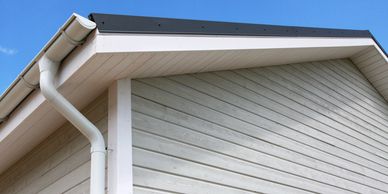 View of gutter and siding on house