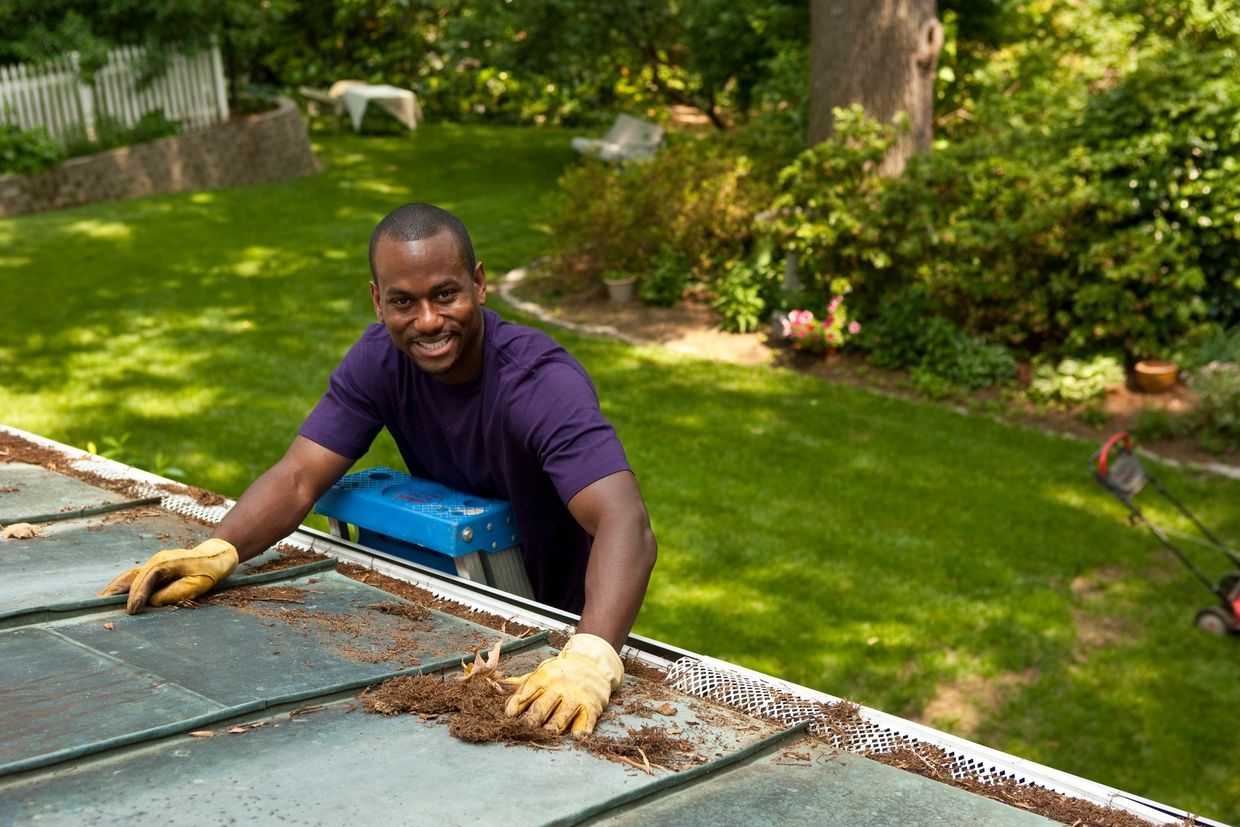 HelloGutters goodbye clutter. Stay off the ladder and mark gutter cleaning off your list forever.