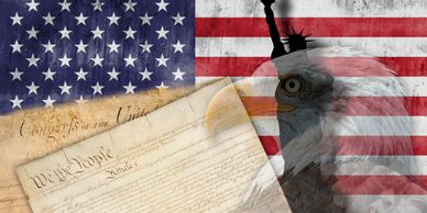 Bill of rights, American Flag, Bald Eagle
