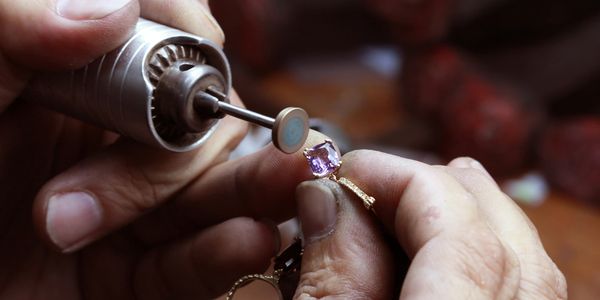 Jewelry being professionally repaired