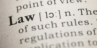 The word "Law" within a dictionary