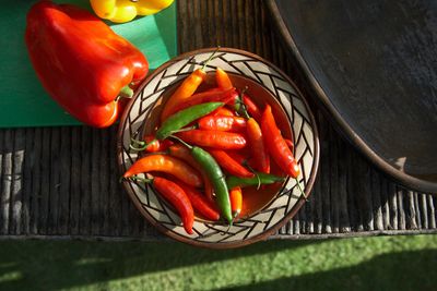 Fresh Garden Chili Peppers add spice. 