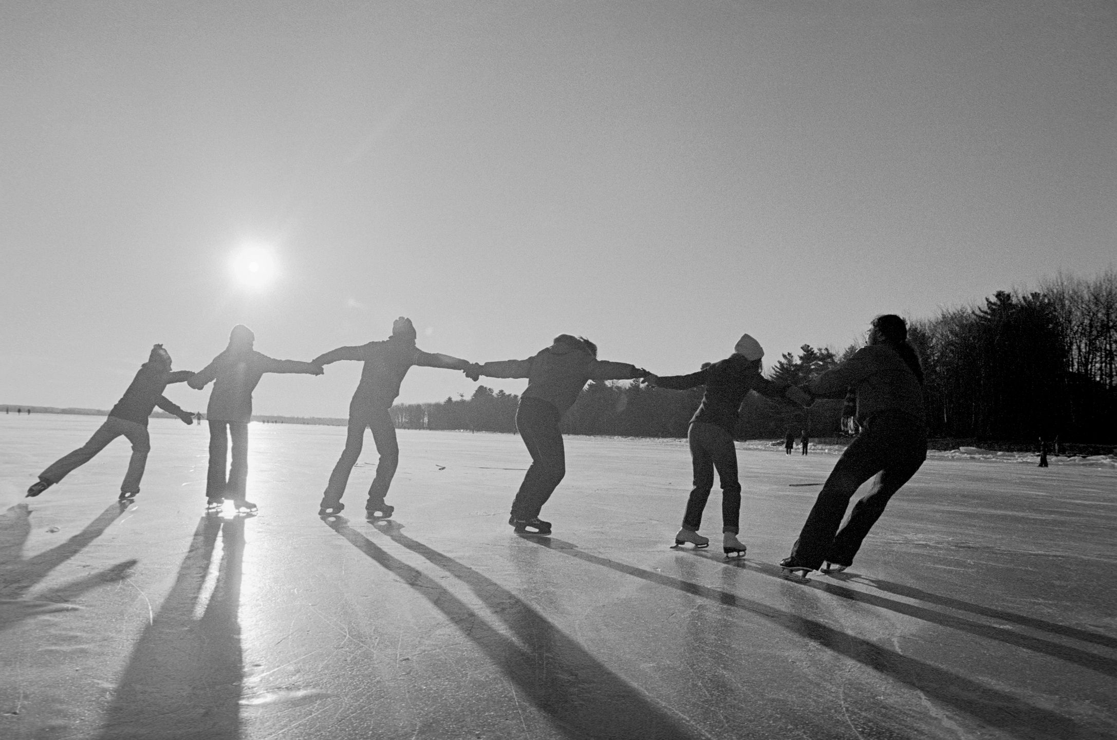 Skaters at an ice rink