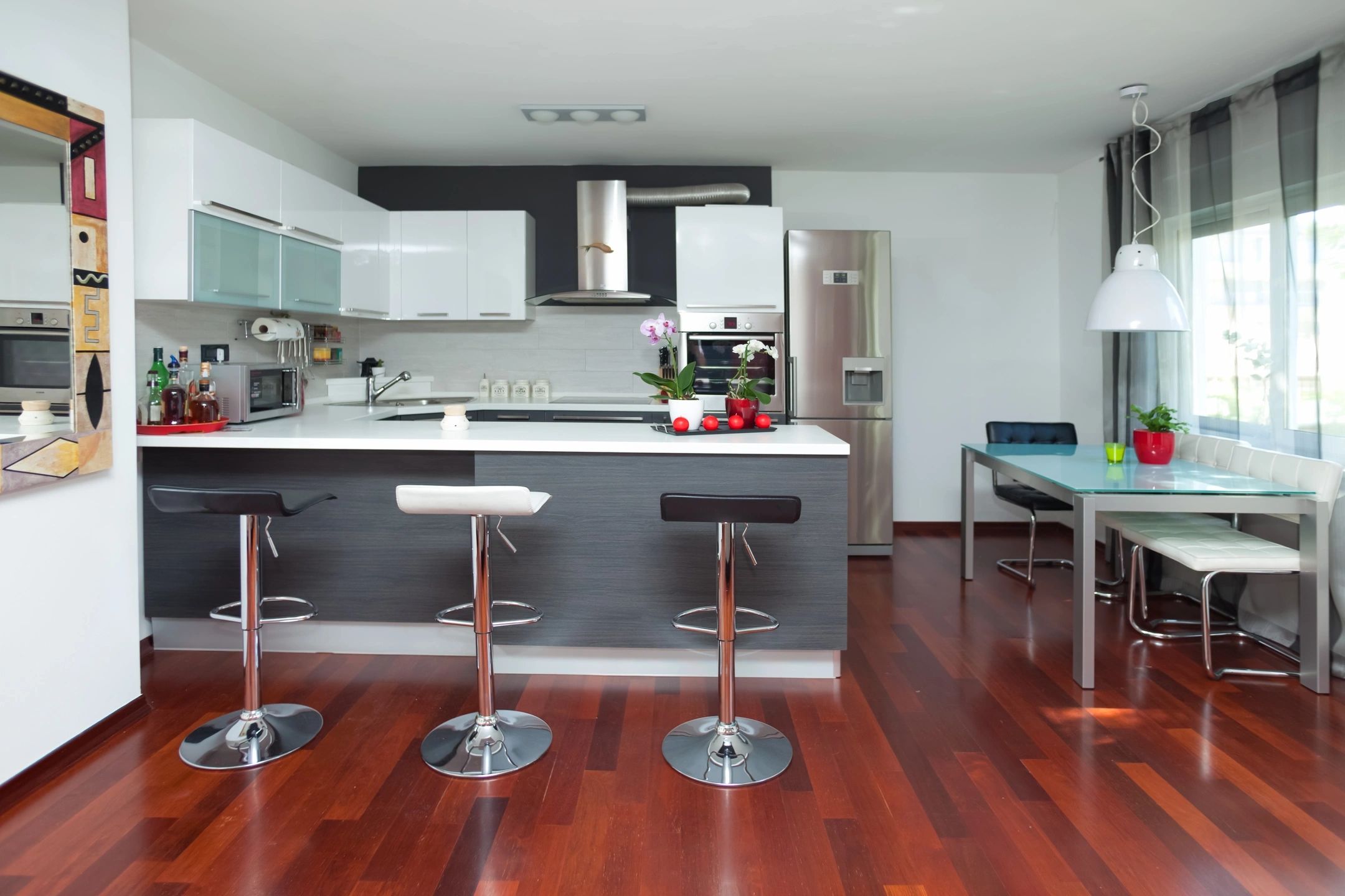 The kitchen is where we clean all surfaces with floors and all stand free equipment.