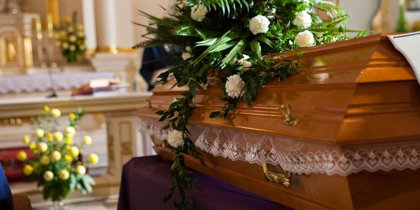 Coffin at a funeral