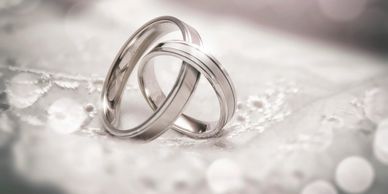 Wedding rings intertwined