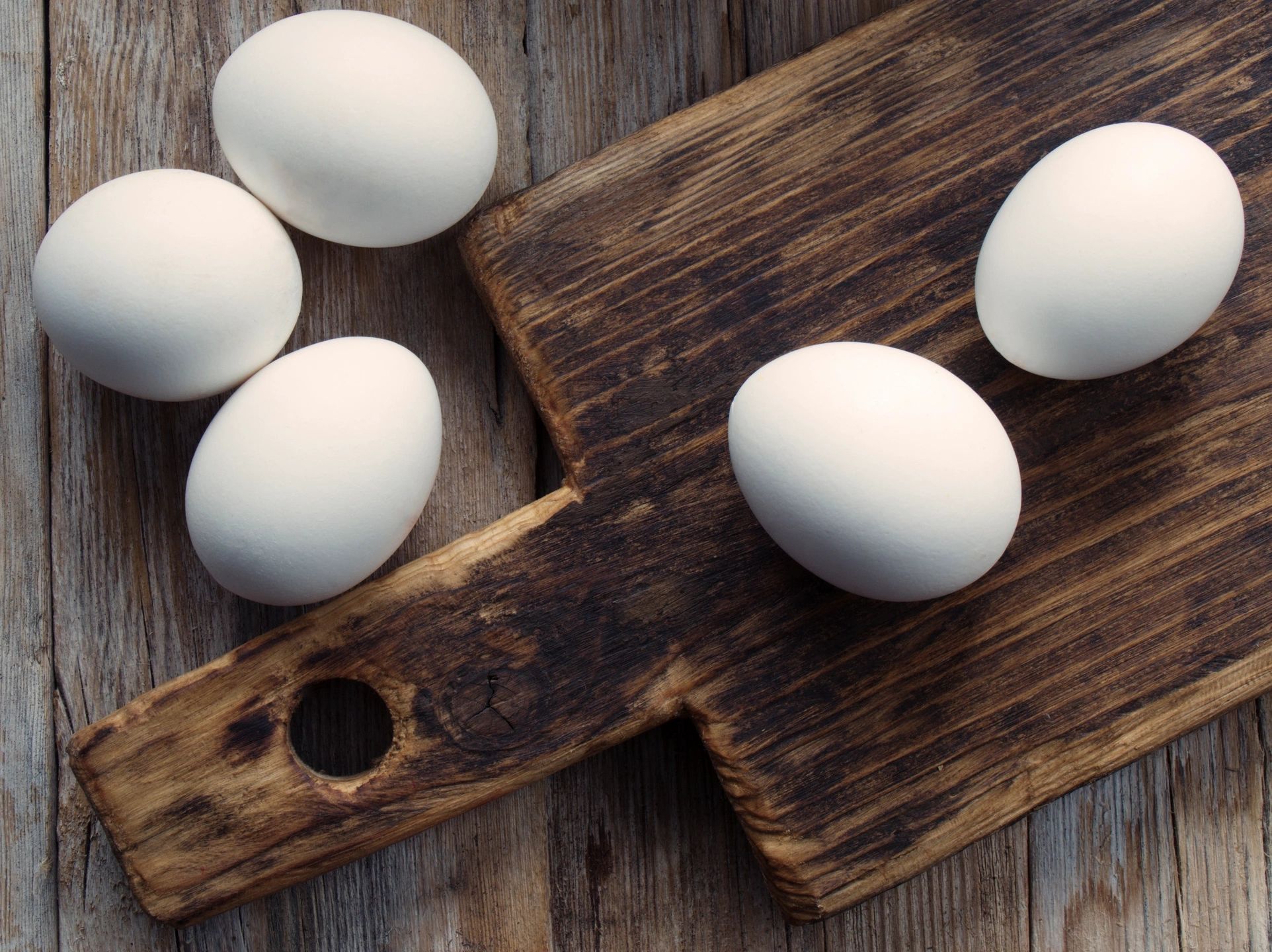 eggs on cutting board