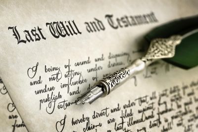 Stock photo, last will, testament, planned giving