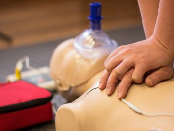 CPR training being performed