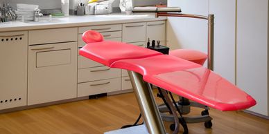red dental chair