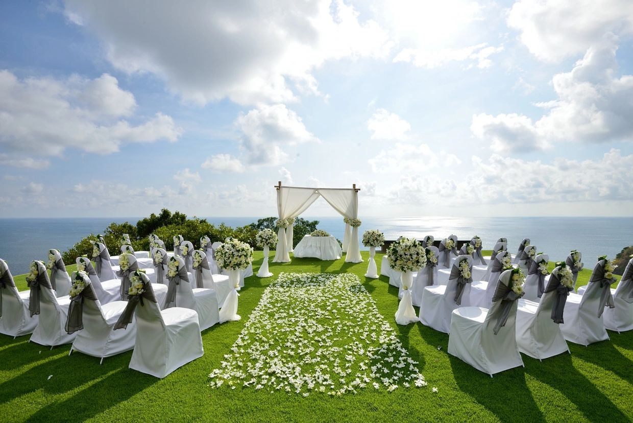 The beauty of the Chuppah, the wedding canopy overlooking the pacific ocean.