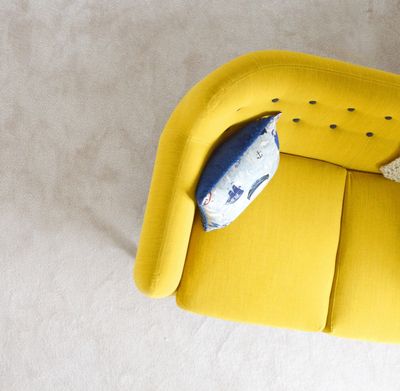 Yellow Modern Sofa with Pillow