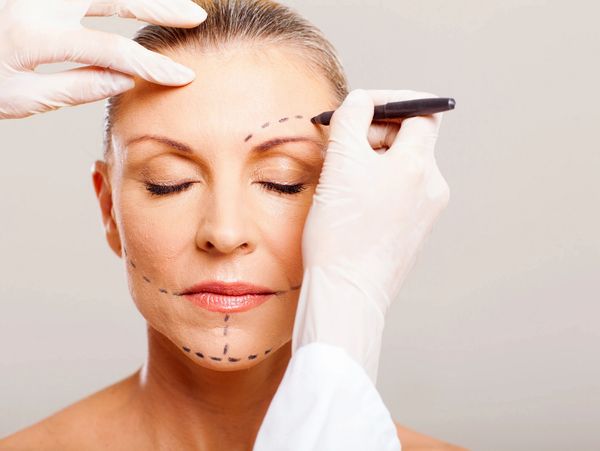 Measuring the facial area for a invasive treatment