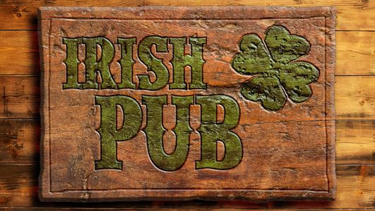 Wooden Irish pub sign  with green copy
