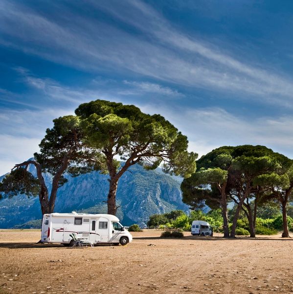 An outdoor recreational vehicle camping