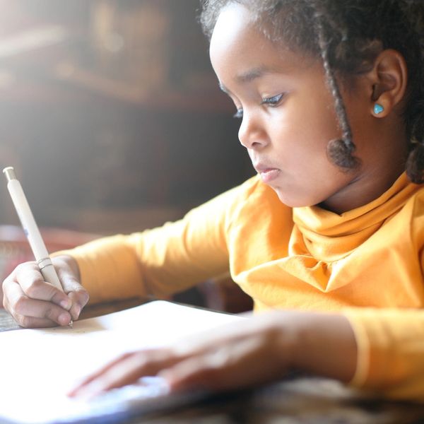 Child working on handwriting 