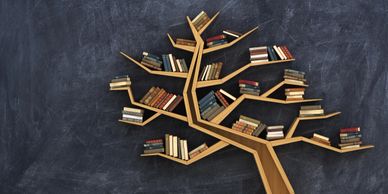 Bookcase designed as a tree