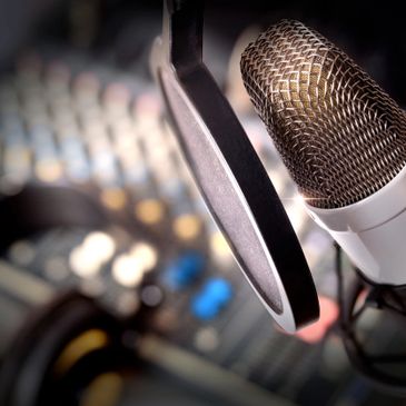 Microphone in studio setting