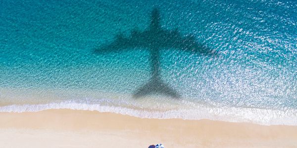 Shadow of a Plane on a Beach