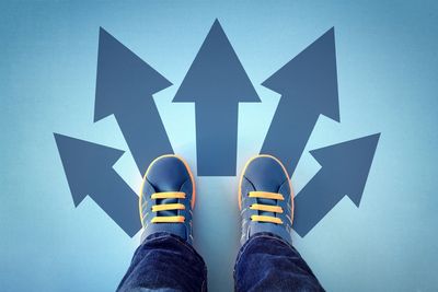 Feet with arrows pointing different directions
decision
choose
choices
choose direction